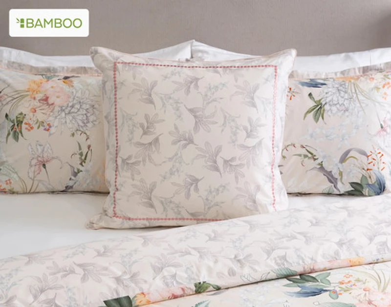 Cabana Euro Sham, Floral, White, 26" x 26"