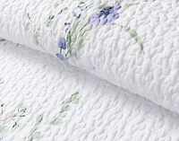 Evelyn Recycled Polyester Coverlet Set, Botanical, Blue,