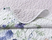 Evelyn Recycled Polyester Coverlet Set, Botanical, Blue,