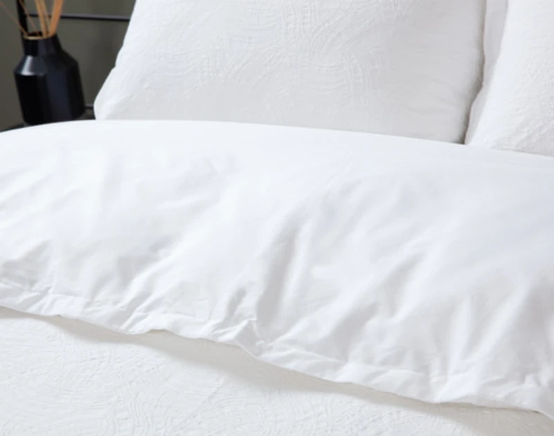 Corvo Duvet Cover, Cotton, Geometric, White, King