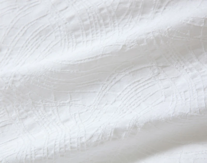 Corvo Duvet Cover, Cotton, Geometric, White, King