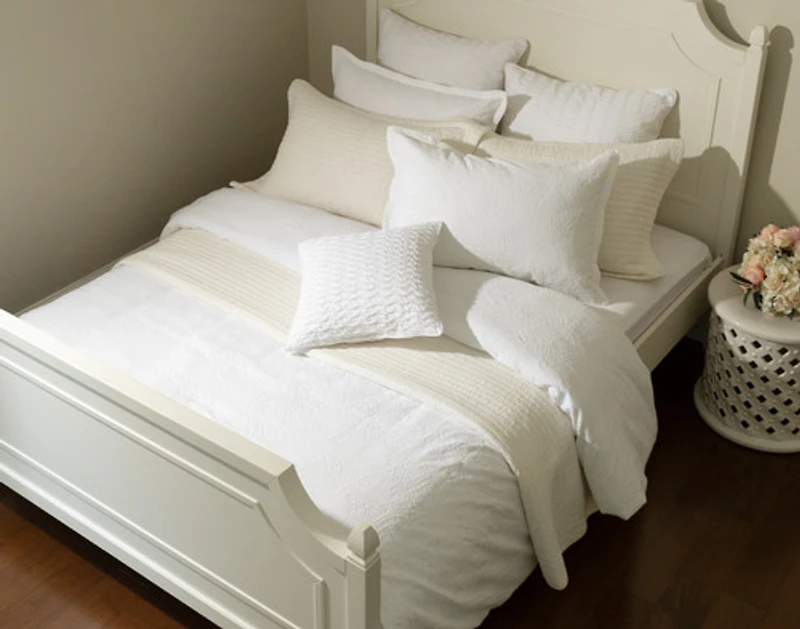 Corvo Duvet Cover, Cotton, Geometric, White, King