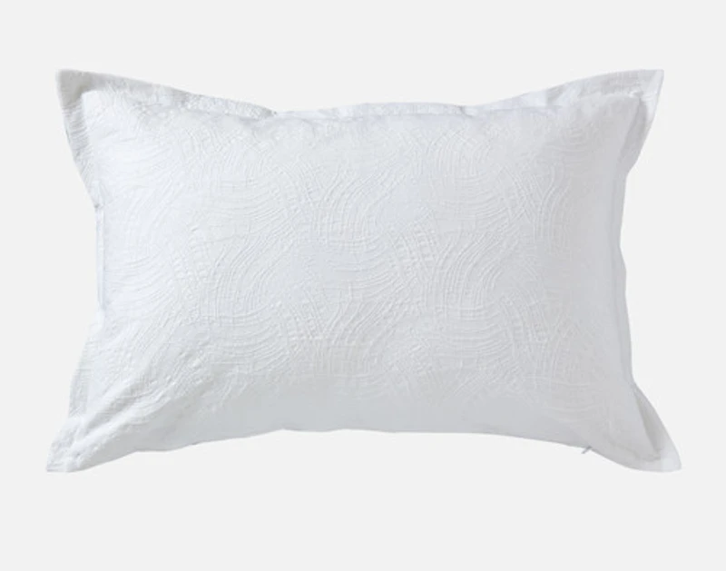 Corvo Pillow Sham, Geometric, White, King