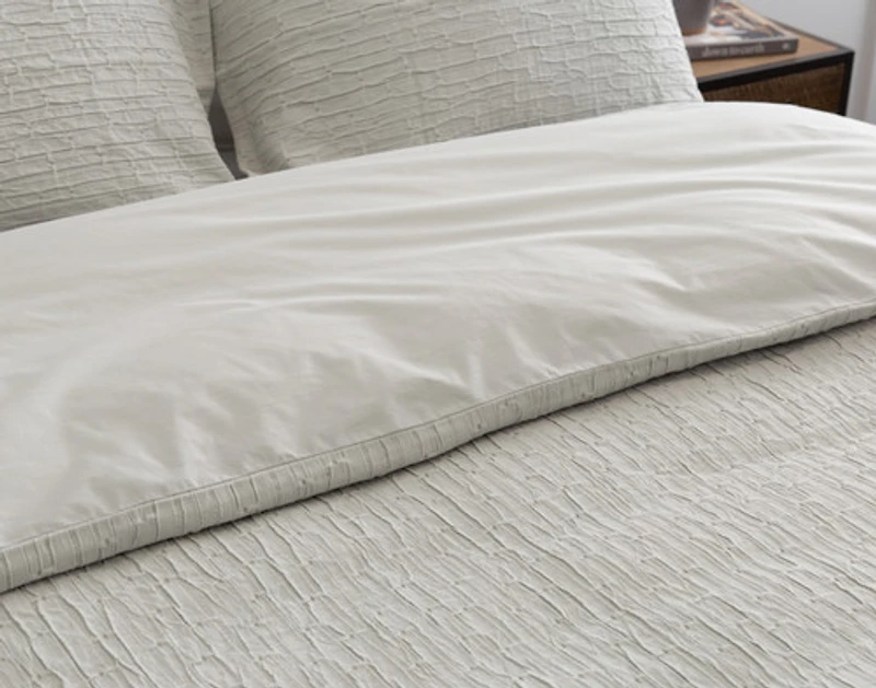 Montego Duvet Cover, Cotton, Geometric, Green, King