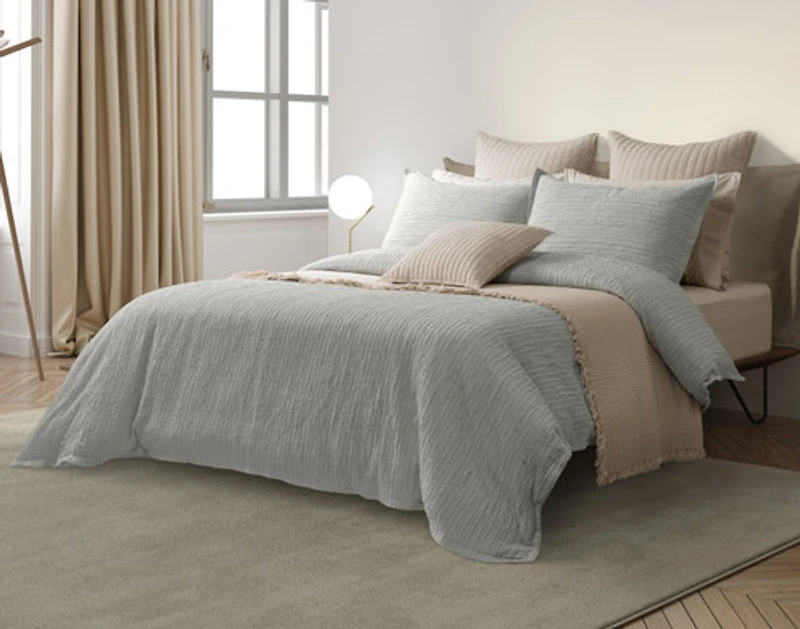 Montego Duvet Cover, Cotton, Geometric, Green, King