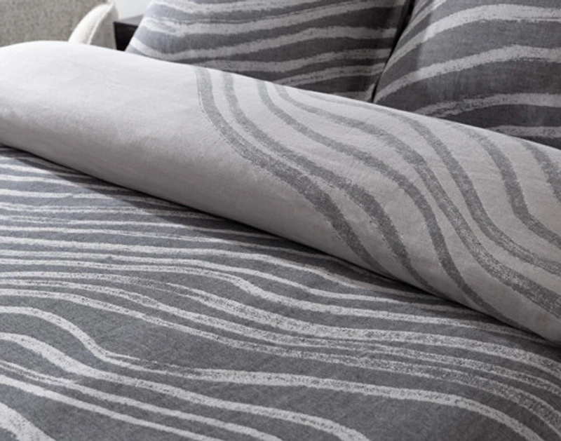 Cavalo Duvet Cover, Cotton, Geometric, Grey,