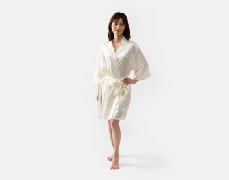 Silk Blend Kimono Robe