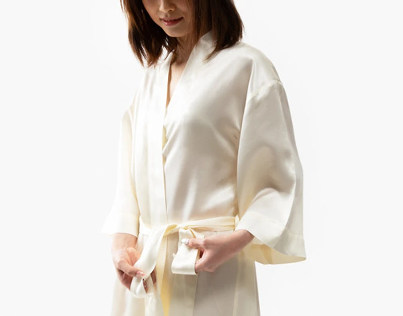 Silk Blend Kimono Robe