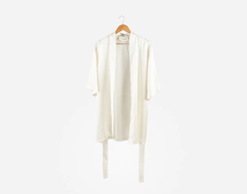 Silk Blend Kimono Robe
