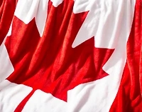 Canada Flag Fleece Throw, Scenic, White