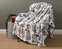 Welcome To Canada Fleece Throw, Scenic, White