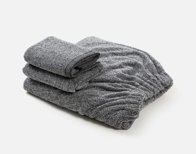 3-Piece Charcoal Infused Spa Wrap Bundle, Grey