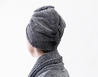 3-Piece Charcoal Infused Spa Wrap Bundle, Grey
