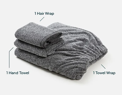 Whole Body Towel Wrap Bundle, Grey