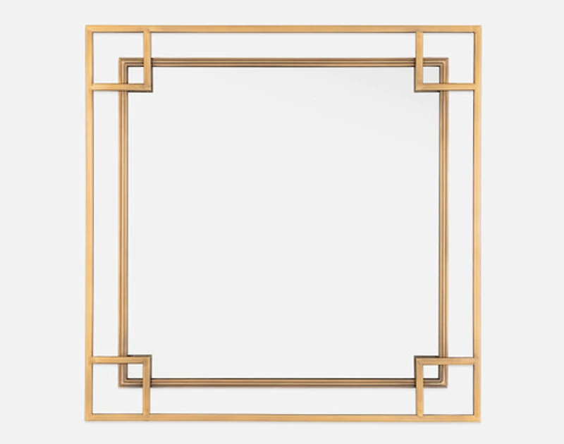 Myla Metal Frame Wall Mirror, Scenic, Gold
