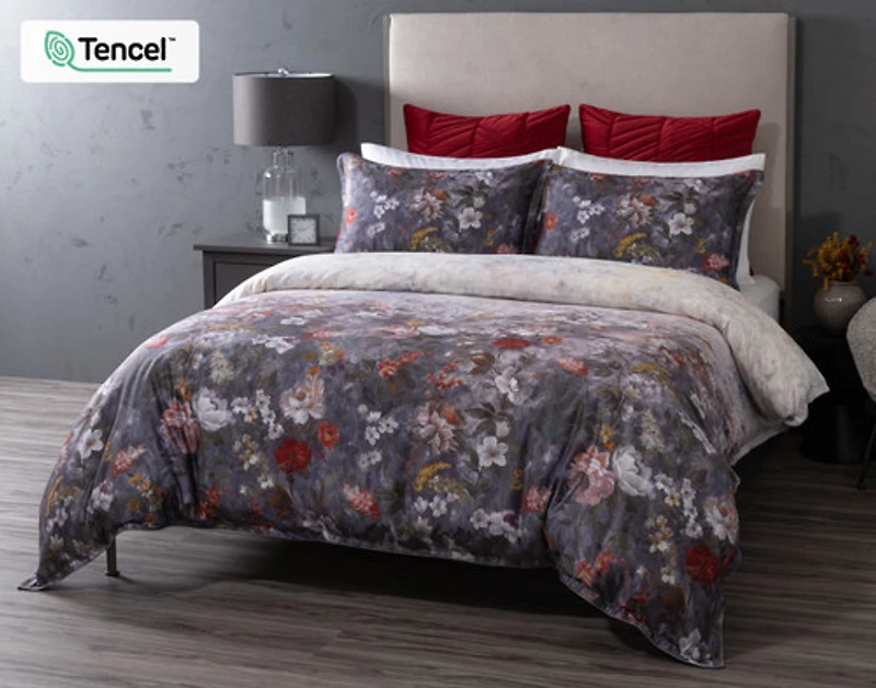 Renoir Floral Duvet Cover, TENCEL Lyocell, Floral, Purple, Double