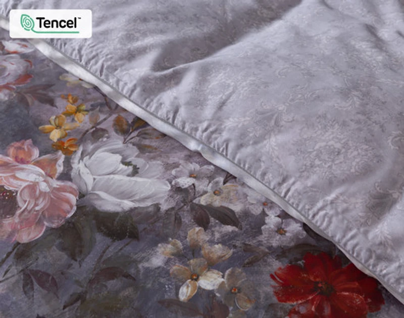 Renoir Floral Duvet Cover, TENCEL Lyocell, Floral, Purple, Double