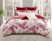 Hayberry Duvet Cover, Cotton, Botanical, Red, Twin