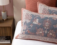 Mahara Pillow Sham, Floral, Blue,
