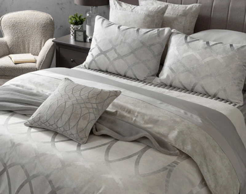 Metropolitan Duvet Cover, Cotton, Geometric, Grey,