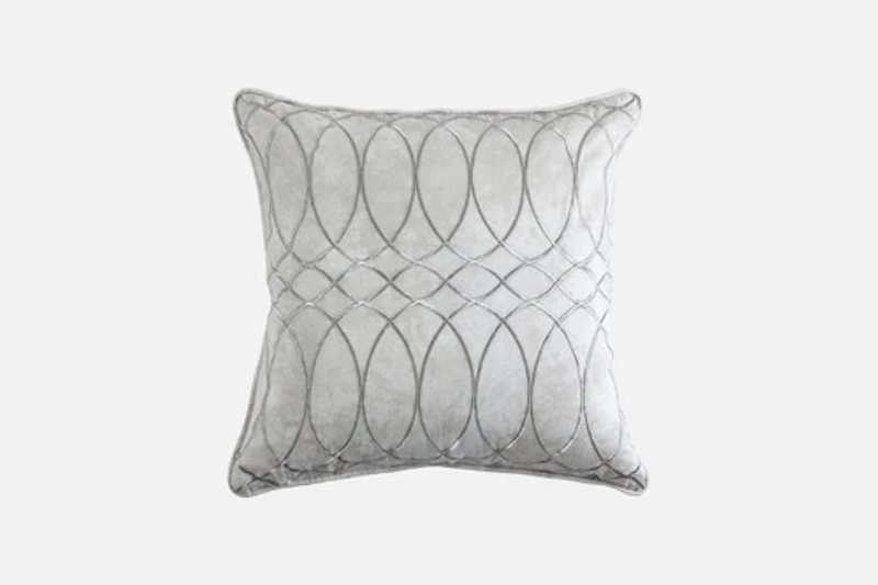 Metropolitan Square Cushion Cover, Geometric, Grey, 18" x 18"