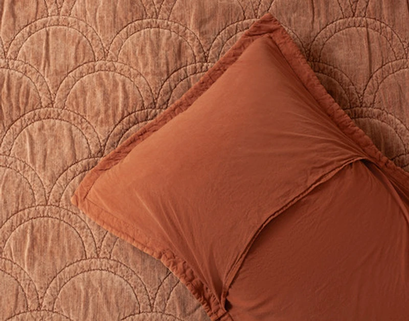 Renae Quilt Set, Geometric, Brown, Queen