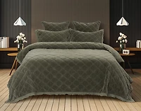 Silas Euro Sham, Geometric, Green, 26" x 26"