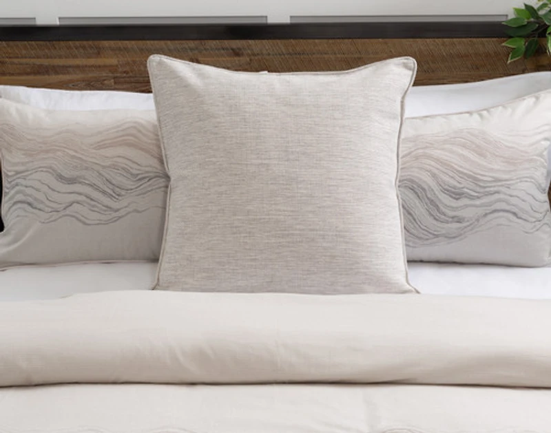 Striation Euro Sham, Geometric, Grey, 26" x 26"