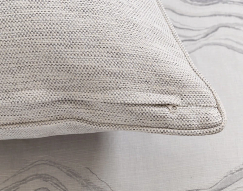 Striation Euro Sham, Geometric, Grey, 26" x 26"