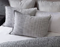 Halston Cotton Jacquard Pillow Sham, Geometric, White,