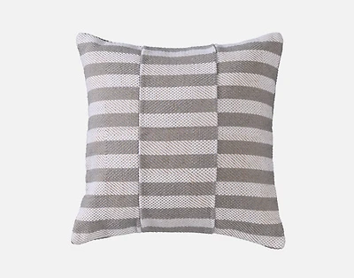 Halston Cotton Jacquard Square Cushion Cover, Geometric, White, 18" x 18"
