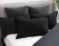 Jetset Black Duvet Cover, Cotton, Geometric,