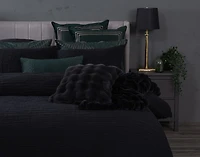Jetset Black Duvet Cover, Cotton, Geometric,