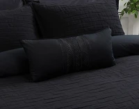 Jetset Black Boudoir Pillow Cover, Geometric, 24" x 12"