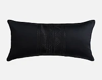 Jetset Black Boudoir Pillow Cover, Geometric, 24" x 12"