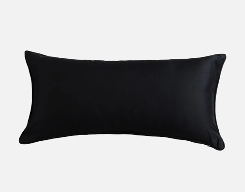 Jetset Black Boudoir Pillow Cover, Geometric, 24" x 12"