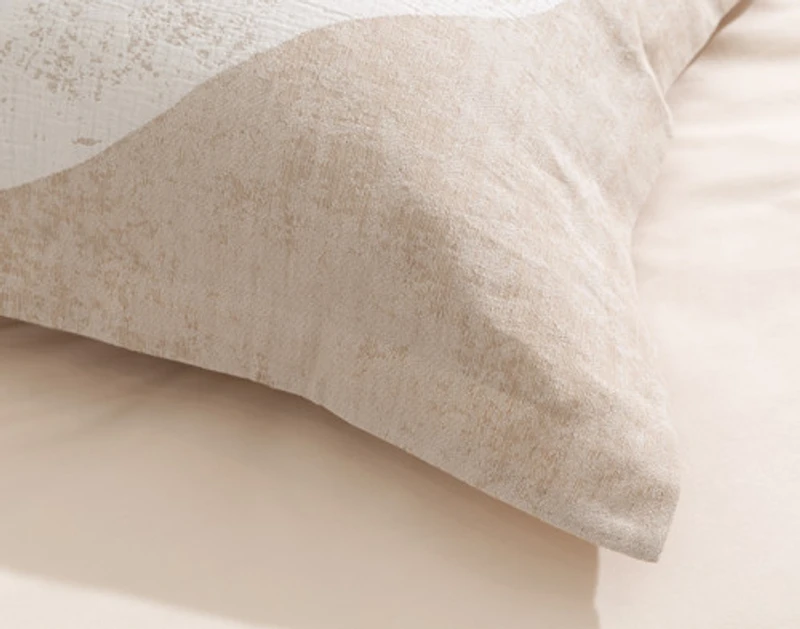 Natura Cotton Jacquard Pillow Sham, Botanical, Beige,