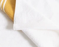 Bronze Stripe Cotton Towel Set, Geometric, White
