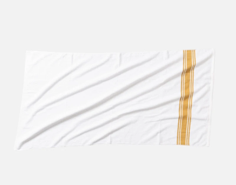 Bronze Stripe Cotton Towel Set, Geometric, White