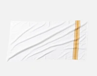 Bronze Stripe Cotton Towel Set, Geometric, White