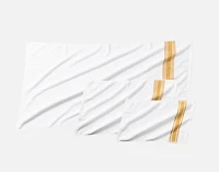 Bronze Stripe Cotton Towel Set, Geometric, White