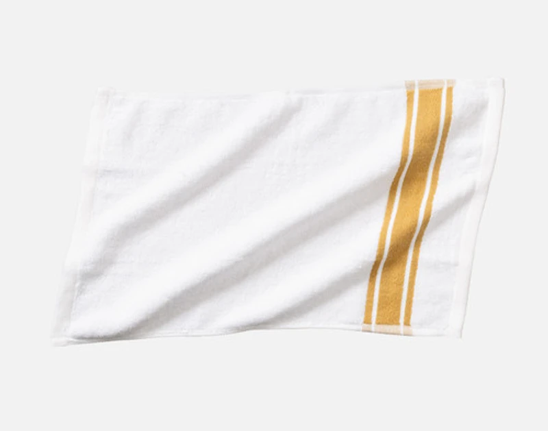 Bronze Stripe Cotton Towel Set, Geometric, White
