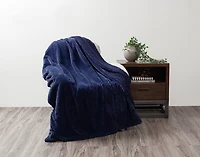 Chevron Etch Throw - Navy