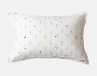 Lena Pillow Sham, Floral, White, King