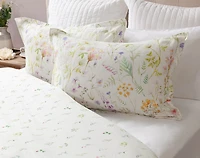 Lena Pillow Sham, Floral, White, King