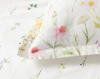 Lena Pillow Sham, Floral, White, King