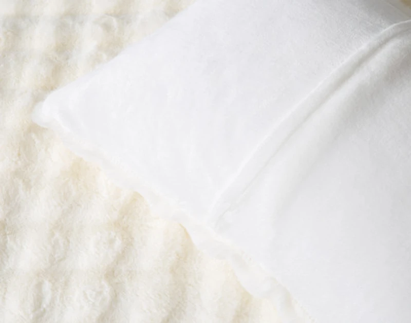 Bubble Faux Fur Comforter Set