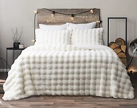 Bubble Faux Fur Comforter Set