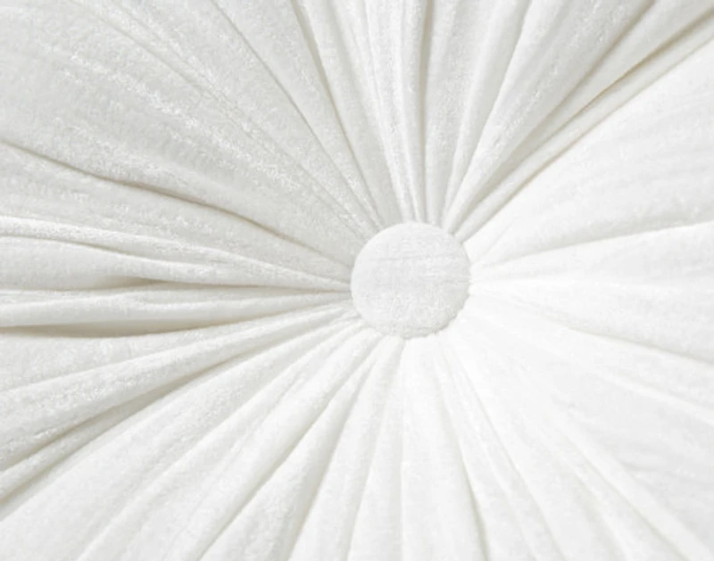 Pleated Velvet Round Cushion
