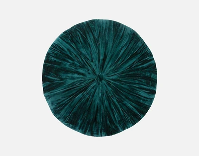 Pleated Velvet Round Cushion